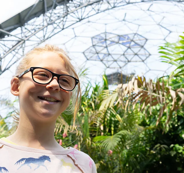 Eden Project – Girl Draft Image inside Eden Project biome